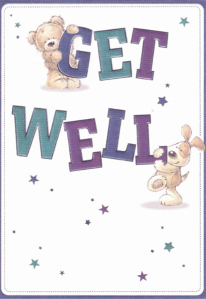 Radiating the bright, reassuring charm that often defines gestures of care in Walthamstow, this get well card features a captivating pairing-a gentle golden bear and a lively, floppy-eared puppy-both nestled among bold, colourful letters. The bear, full of quiet mischief, balances upon the arched word 'GET', while the puppy playfully supports the weight of 'WELL', their faces aglow with pure-hearted encouragement reminiscent of a friendly exchange at Walthamstow Village. Scattered about are twinkling indigo and aqua stars, symbolic of dreams and well-wishes drifting like petals on the evening breeze. Plush fur invites the mind to imagine a soft, comforting hug, while the smooth, aura-like cream background brightens the entire piece. The composition's confident typography and tactile flair perfectly mirror the careful craftsmanship of a hand-tied bouquet from a Walthamstow florist-each detail thoughtfully placed for maximum comfort. This card not only delivers good wishes but, paired with a blossoming arrangement, becomes a heartfelt remedy, radiating kindness and hope to brighten difficult days throughout the local community.