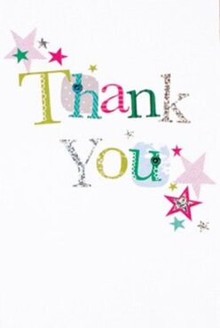 This thank you card overflows with delight, its surface a jubilant blend of colour and creativity. The words 'Thank You' gleam across the centre, every letter distinct-a joyful patchwork of bold lime, vivid pink, deep teal, and sky blue, some brushed in sparkling silver or adorned with subtle patterns that invite a closer look. Stars scatter across the crisp white margin, like confetti caught in the evening breeze near Walthamstow Market, infusing the card with a sense of celebration. Touches of glitter shimmer with each shift of light, evoking the pleasure of tactile, handcrafted artistry. The background remains an immaculate canvas, setting off the card's bright palette and lively design. It's easy to envision this expressive card paired with a freshly arranged bouquet-perhaps one destined for a doorstep on Beulah Road-delivering thanks as genuine and thoughtful as a neighbour's warm greeting. Every detail reflects the care and individuality that define our Walthamstow community, transforming simple gratitude into a shared, uplifting experience.